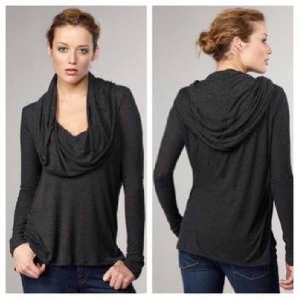 Soft Joie Cindy Convertible Neck Top in Charcoal
